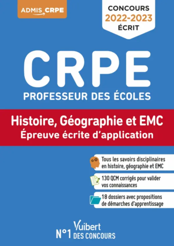 André Janson, Bernard Malczyk et Sylvie Considère, CRPE : professeur des écoles. Histoire, géographie et EMC, Paris : Vuibert, 2021.